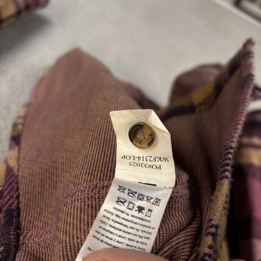 Faherty Legend Sweater Shirt Womens Medium Plum Plaid Soft Flannel Cozy Pockets - Picture 5 of 8